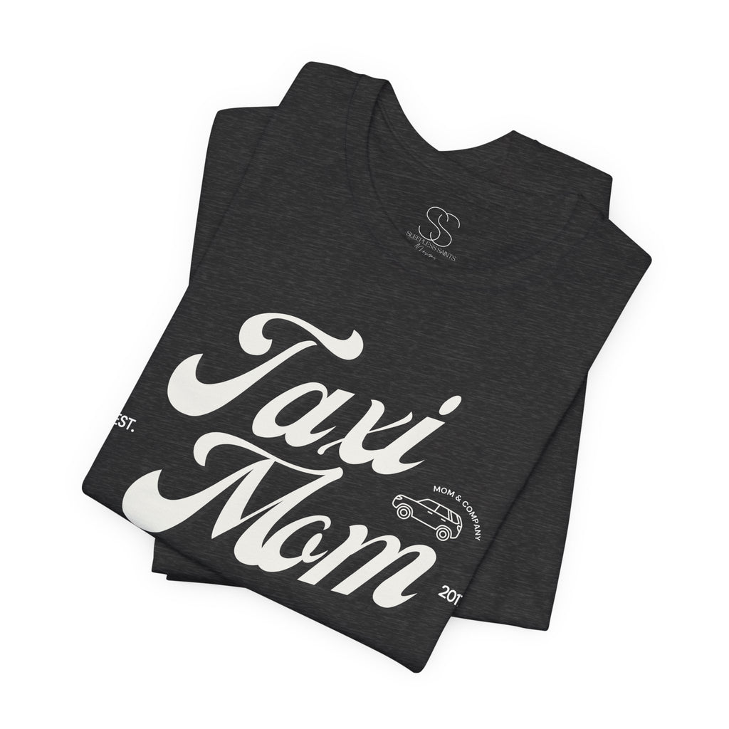 Taxi Mom T‑Shirt — Vintage Script 'Taxi Mom' Graphic Tee
