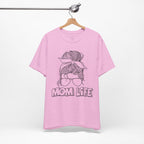 Mom Life Graphic Tee – Casual Motherhood T-Shirt with Messy Bun Design