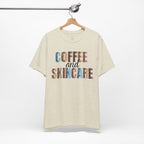 Coffee and Skincare Tee — Animal Pattern Graphic T-Shirt for Beauty Lovers