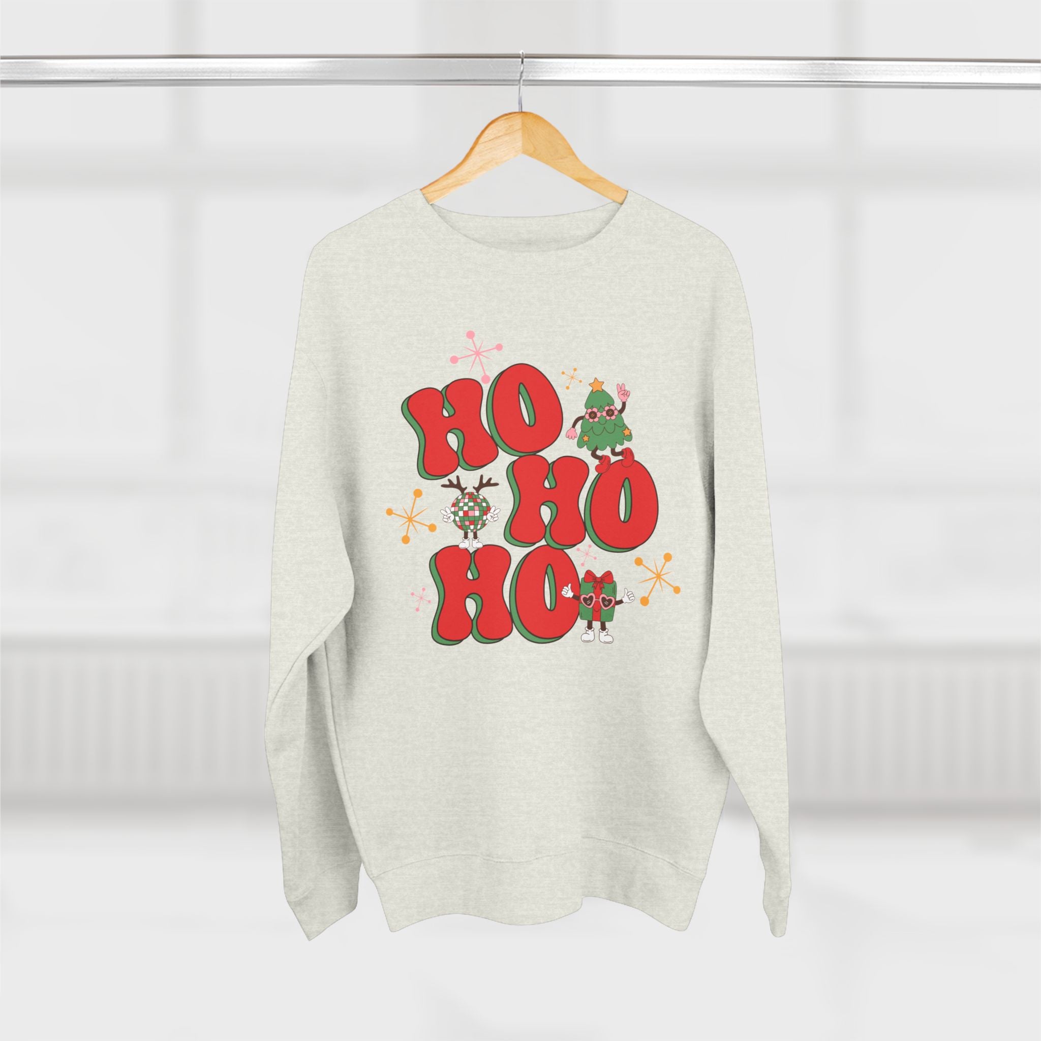 Ho Ho Ho Christmas Sweatshirt — Festive Elf & Reindeer Holiday Crewneck