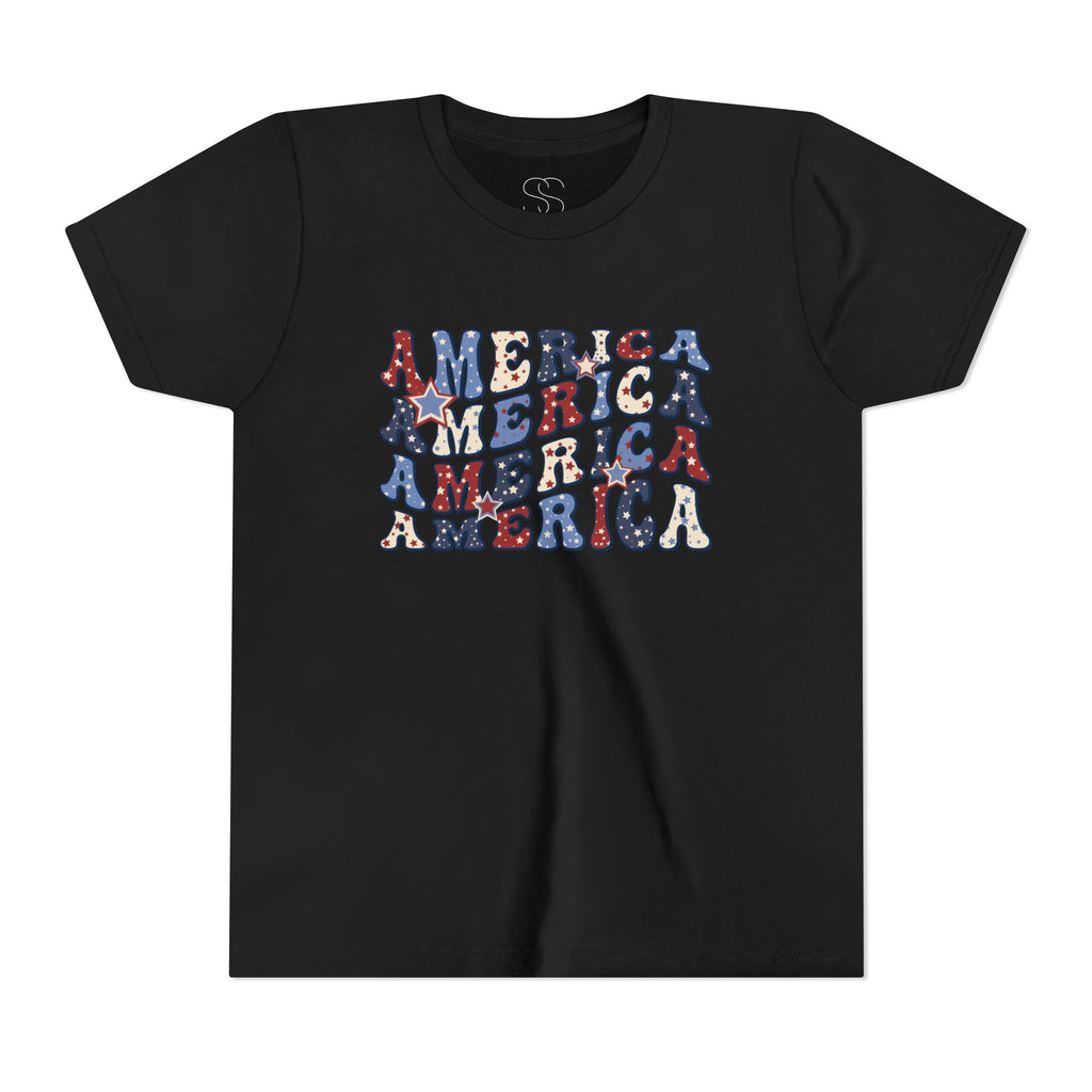 Retro 'America' Patriotic Graphic Youth T-Shirt