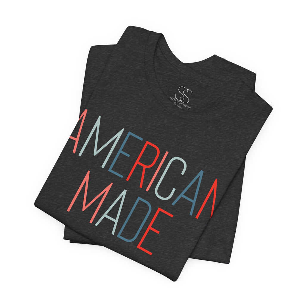 American Made Tee - Retro Red & Blue Graphic T-Shirt