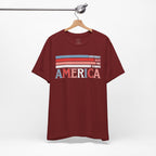 America Patriotic T-Shirt – Retro Stars & Stripes Graphic Tee