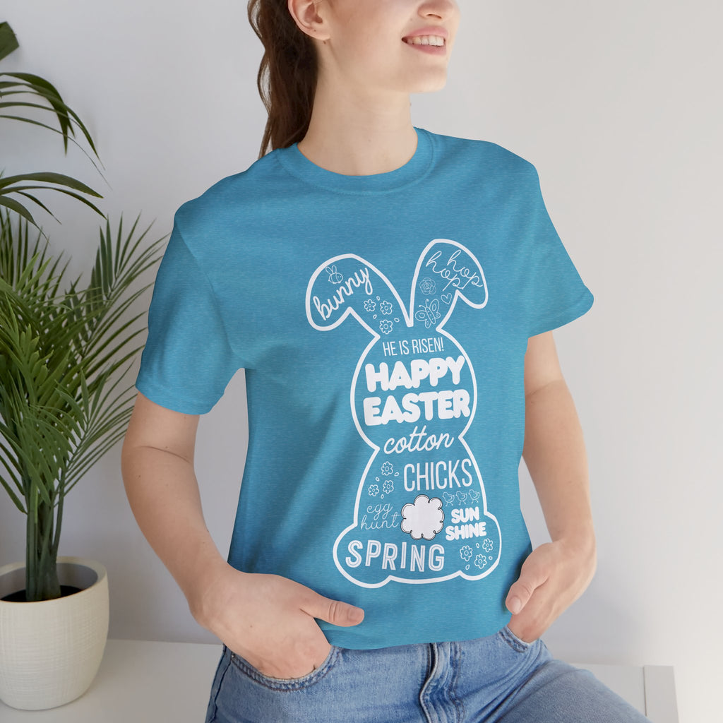 Easter Bunny Typography Tee — "Happy Easter" Spring Graphic T-Shirt
