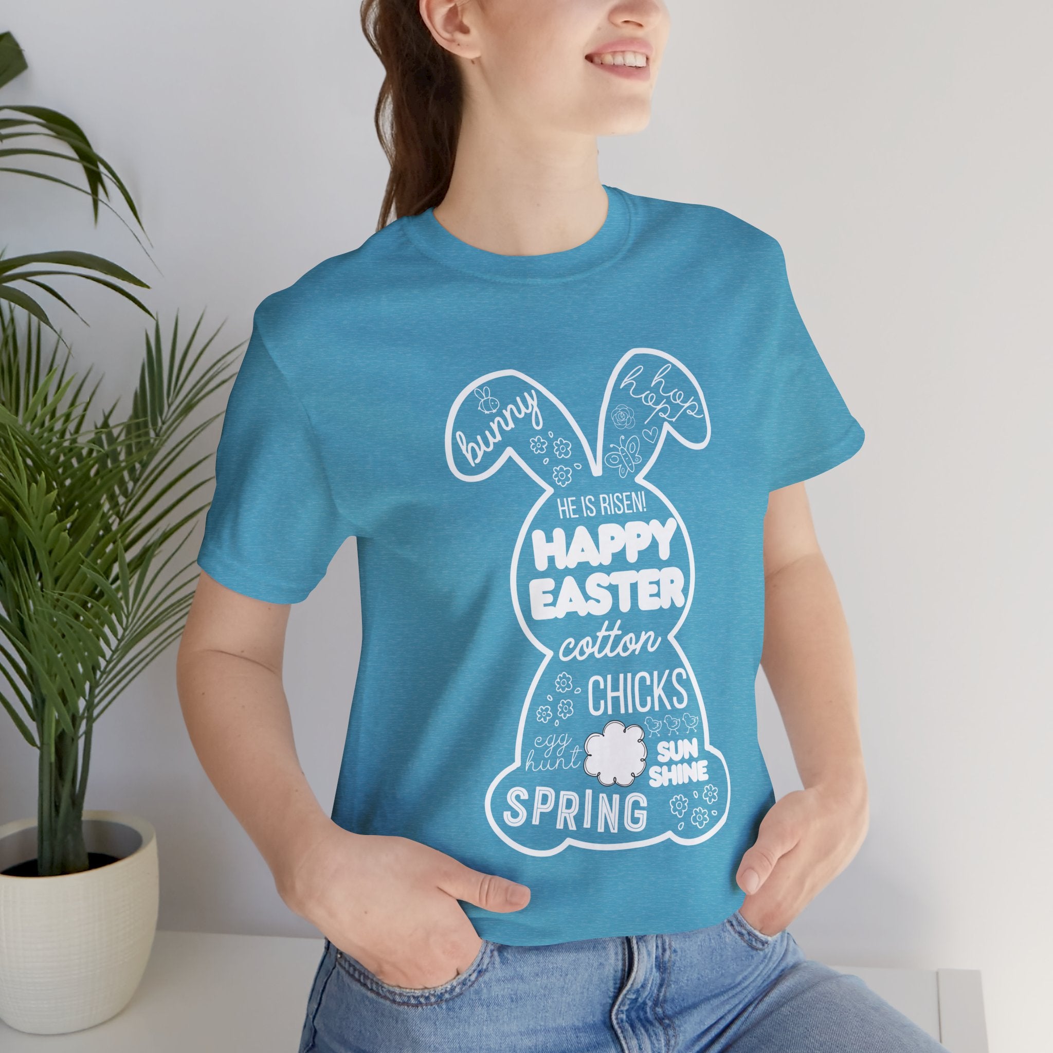 Easter Bunny Typography Tee — "Happy Easter" Spring Graphic T-Shirt