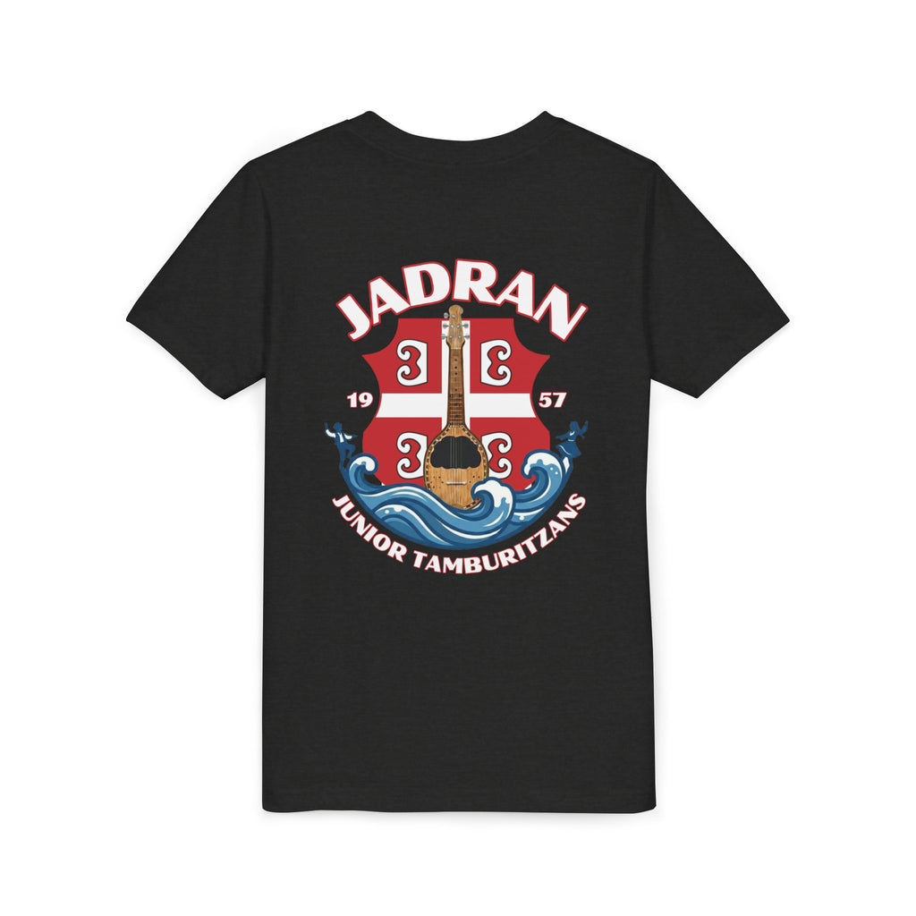 Jadran Junior Tamburitzans Kid Shirt - White and Red Lettering & Serbian Logo