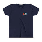 Jadran Junior Tamburitzans Kid Shirt - White and Red Lettering & Serbian Logo