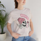 Momster Skull Coffee Tee — Cute Goth Mom T-Shirt