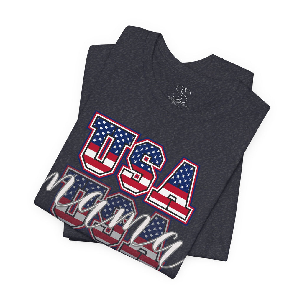 USA Mama Tee - Patriotic Fourth of July Mom Shirt
