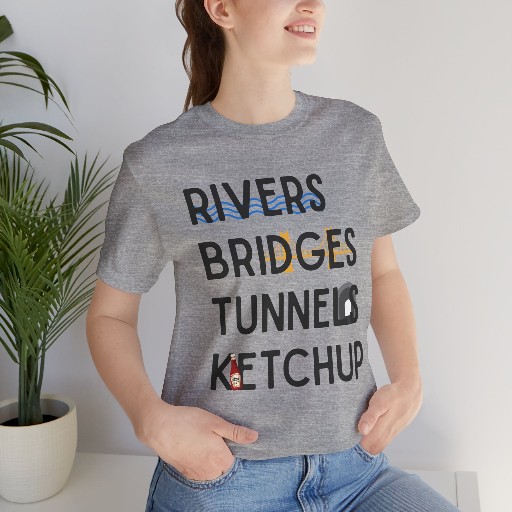 Rivers Bridges Tunnels Ketchup Tee - Pittsburgh Graphic T‑Shirt