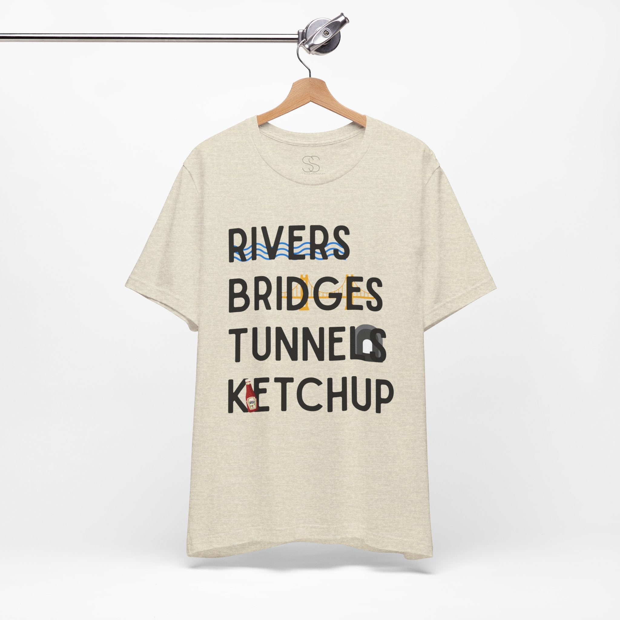 Rivers Bridges Tunnels Ketchup Tee - Pittsburgh Graphic T‑Shirt