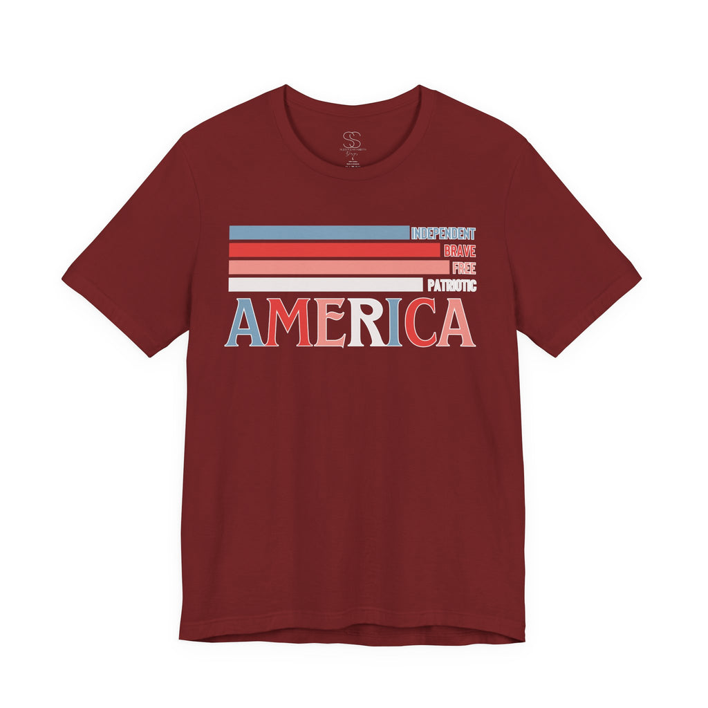 America Patriotic T-Shirt – Retro Stars & Stripes Graphic Tee