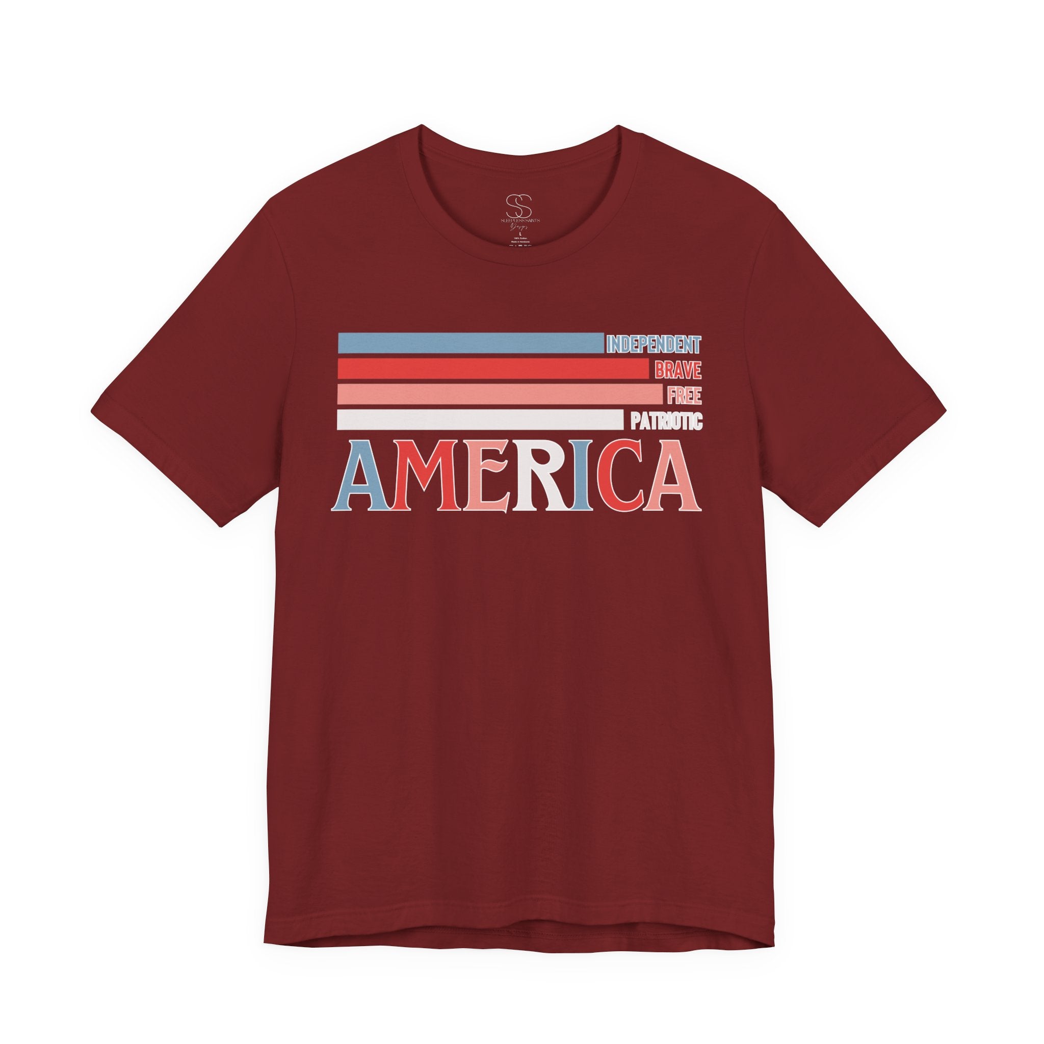 America Patriotic T-Shirt – Retro Stars & Stripes Graphic Tee