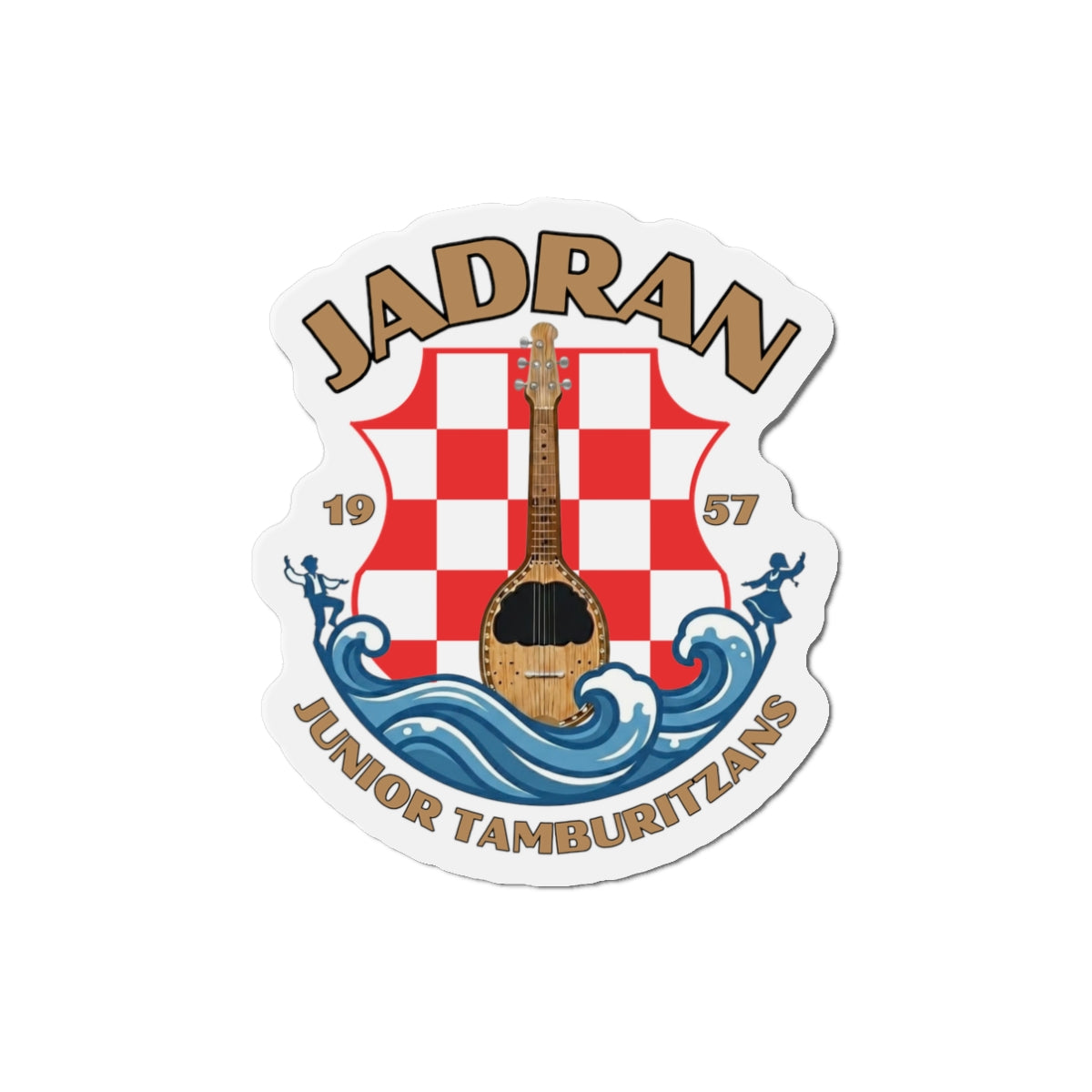 Jadran Junior Tamburitzans Crest Die-Cut Magnet