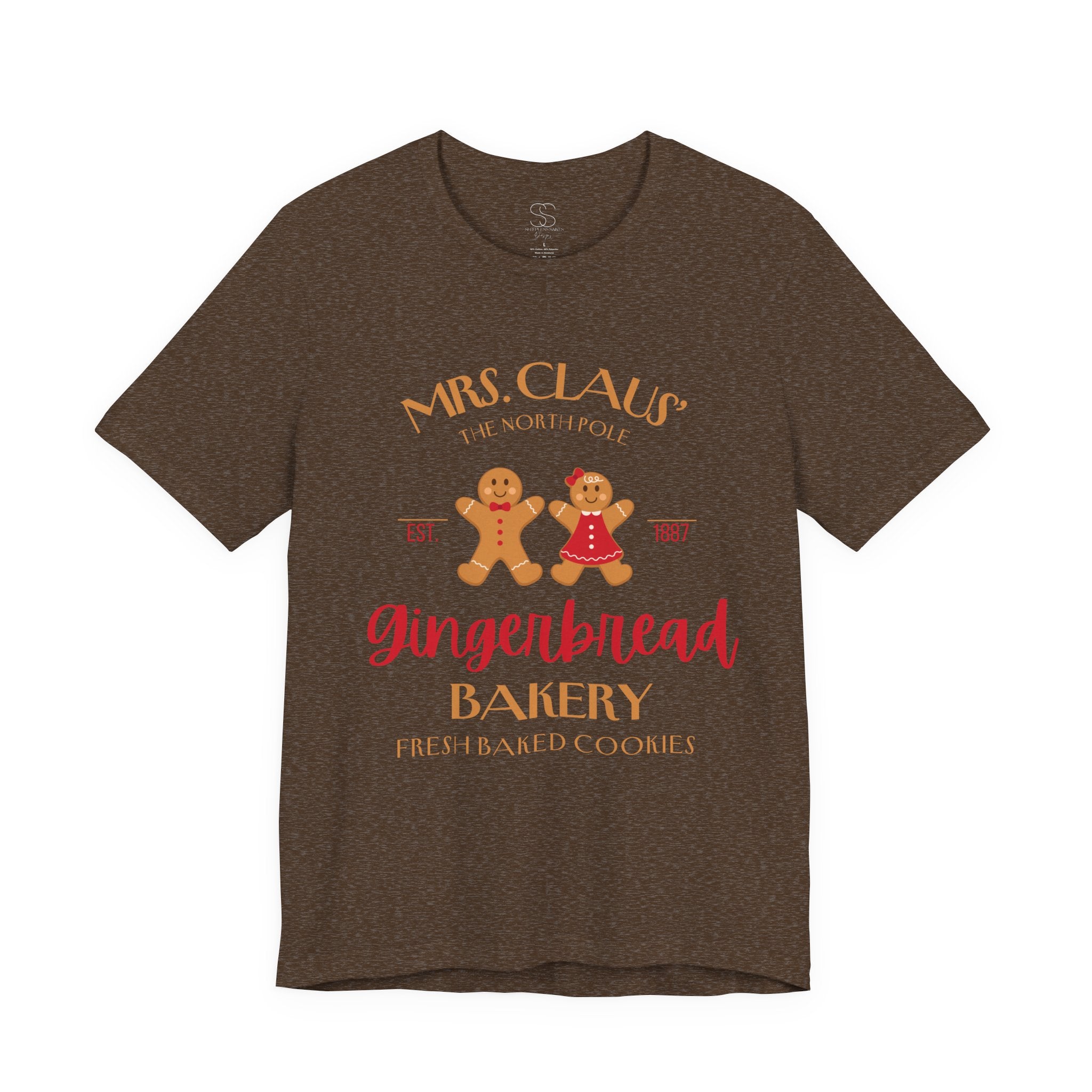Gingerbread Bakery T‑Shirt – "Mrs. Claus' Gingerbread Bakery" Holiday Tee