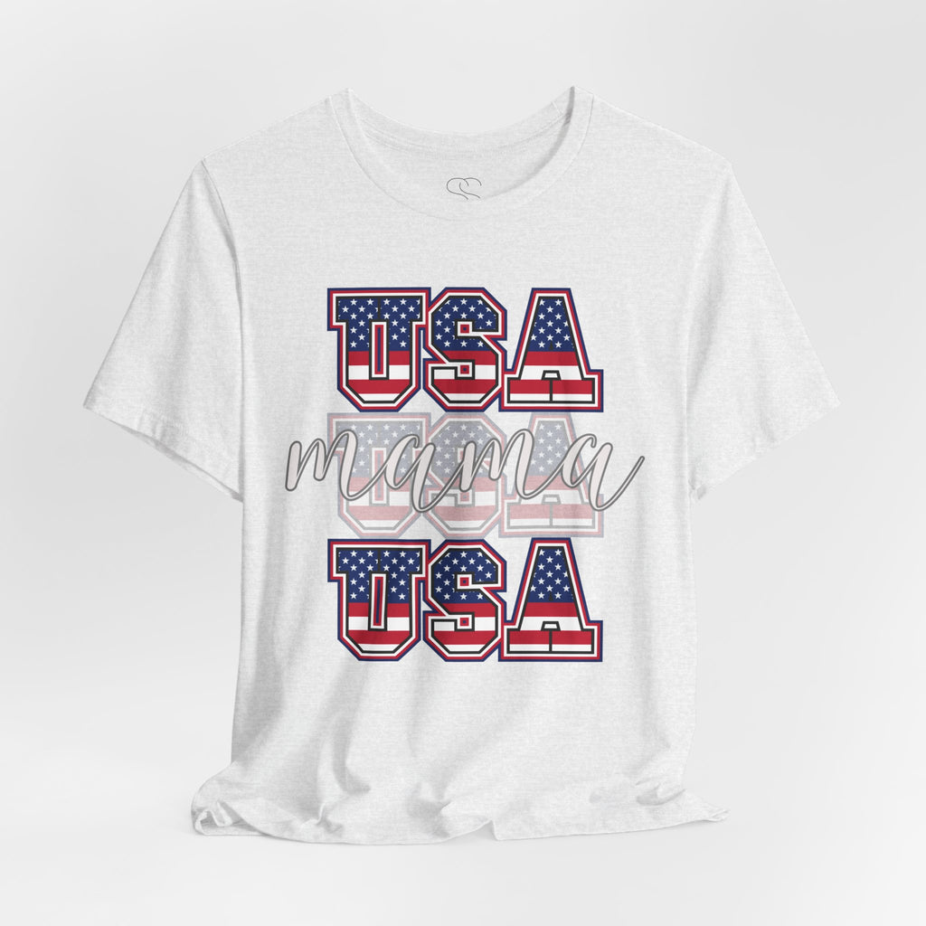 USA Mama Tee - Patriotic Fourth of July Mom Shirt