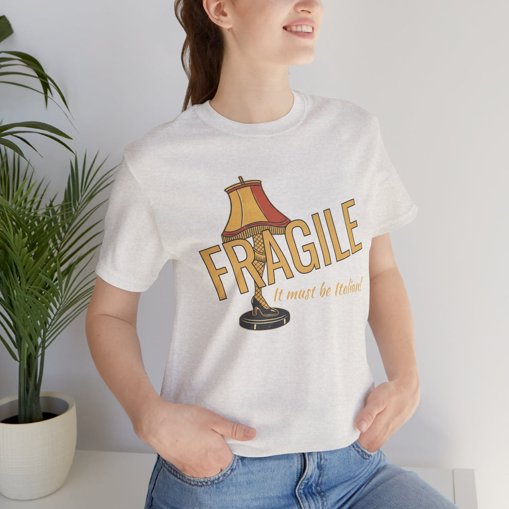 Fragile Lamp Tee — "It Must Be Italian" Retro Graphic T-Shirt