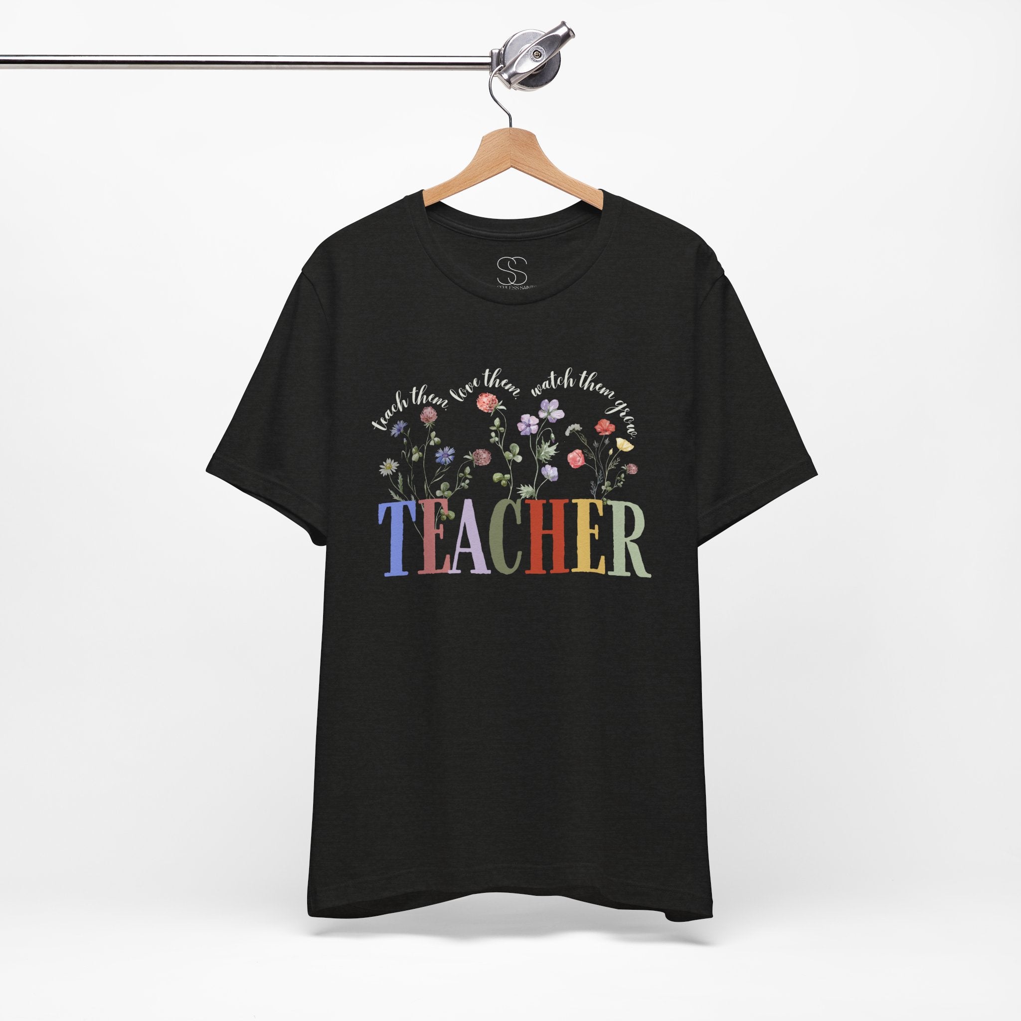 Teacher Floral Tee — 'Teach, Believe, Inspire'