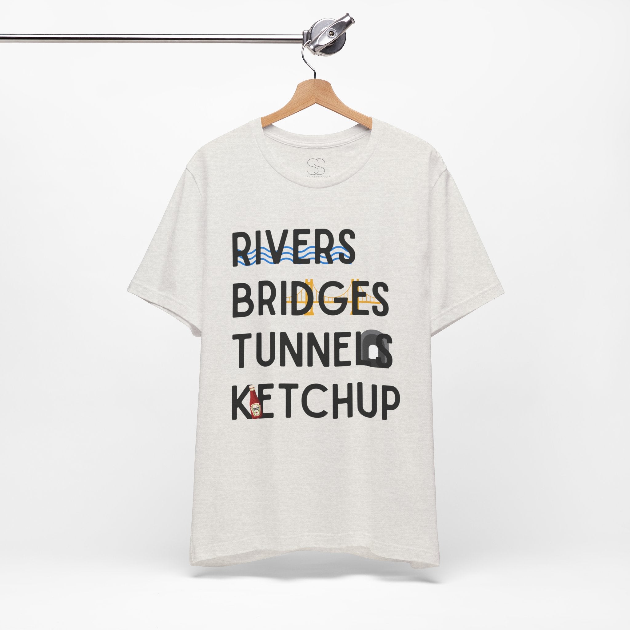 Rivers Bridges Tunnels Ketchup Tee - Pittsburgh Graphic T‑Shirt