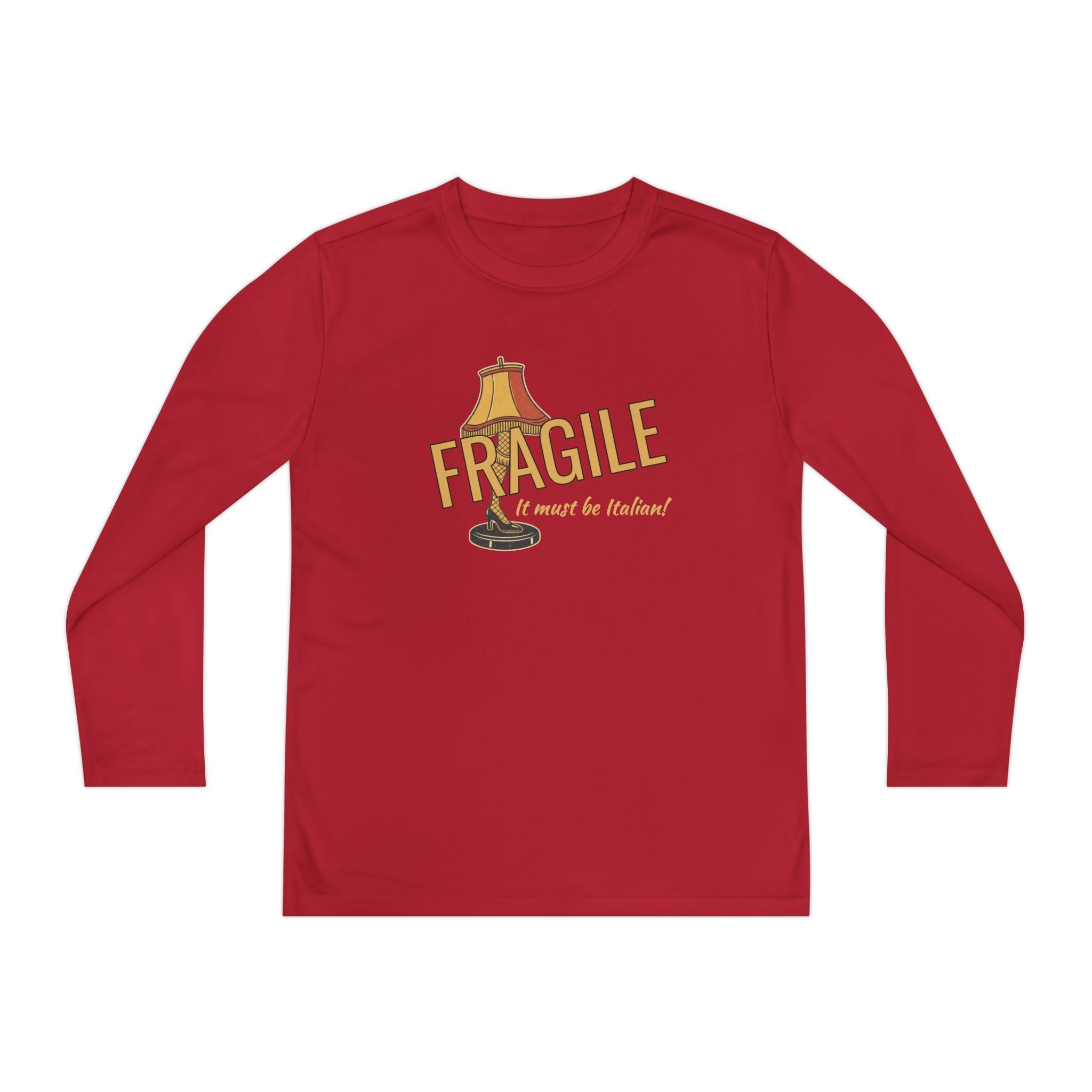 Youth Long Sleeve Tee — "Fragile (It must be Italian)" Design