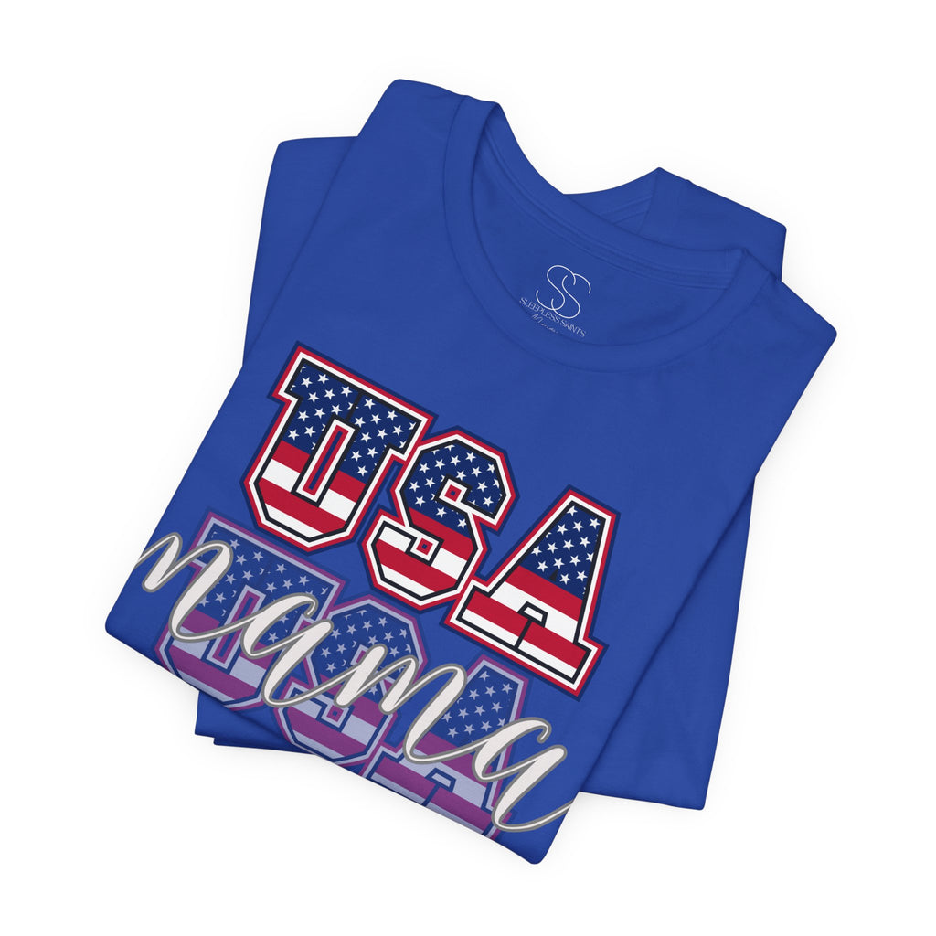 USA Mama Tee - Patriotic Fourth of July Mom Shirt