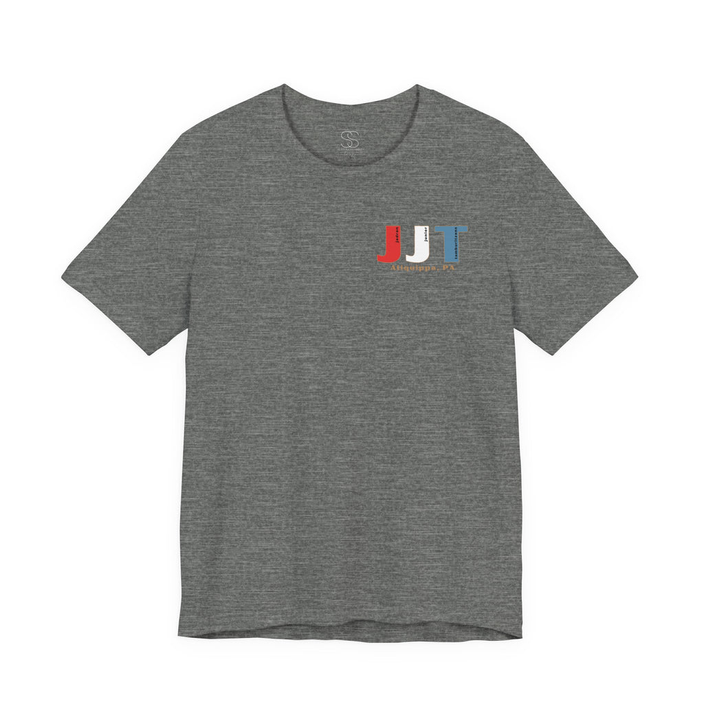 Jadran Junior Tamburitzans Adult T‑Shirt - Tan Lettering & Serbian Logo