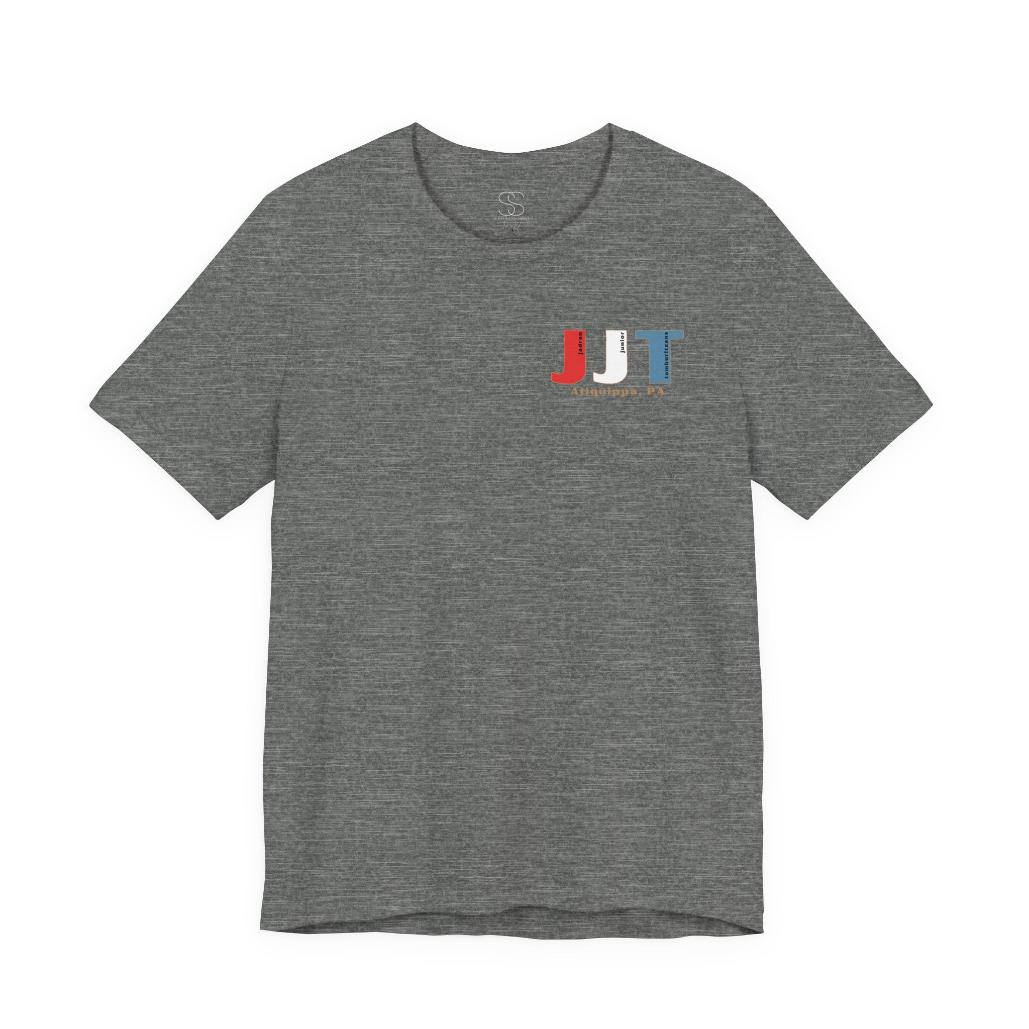 Jadran Junior Tamburitzans Adult T‑Shirt - Tan Lettering & Serbian Logo
