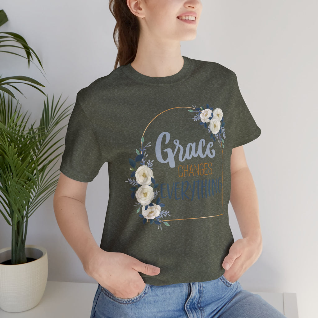 Grace Changes Everything Floral Tee