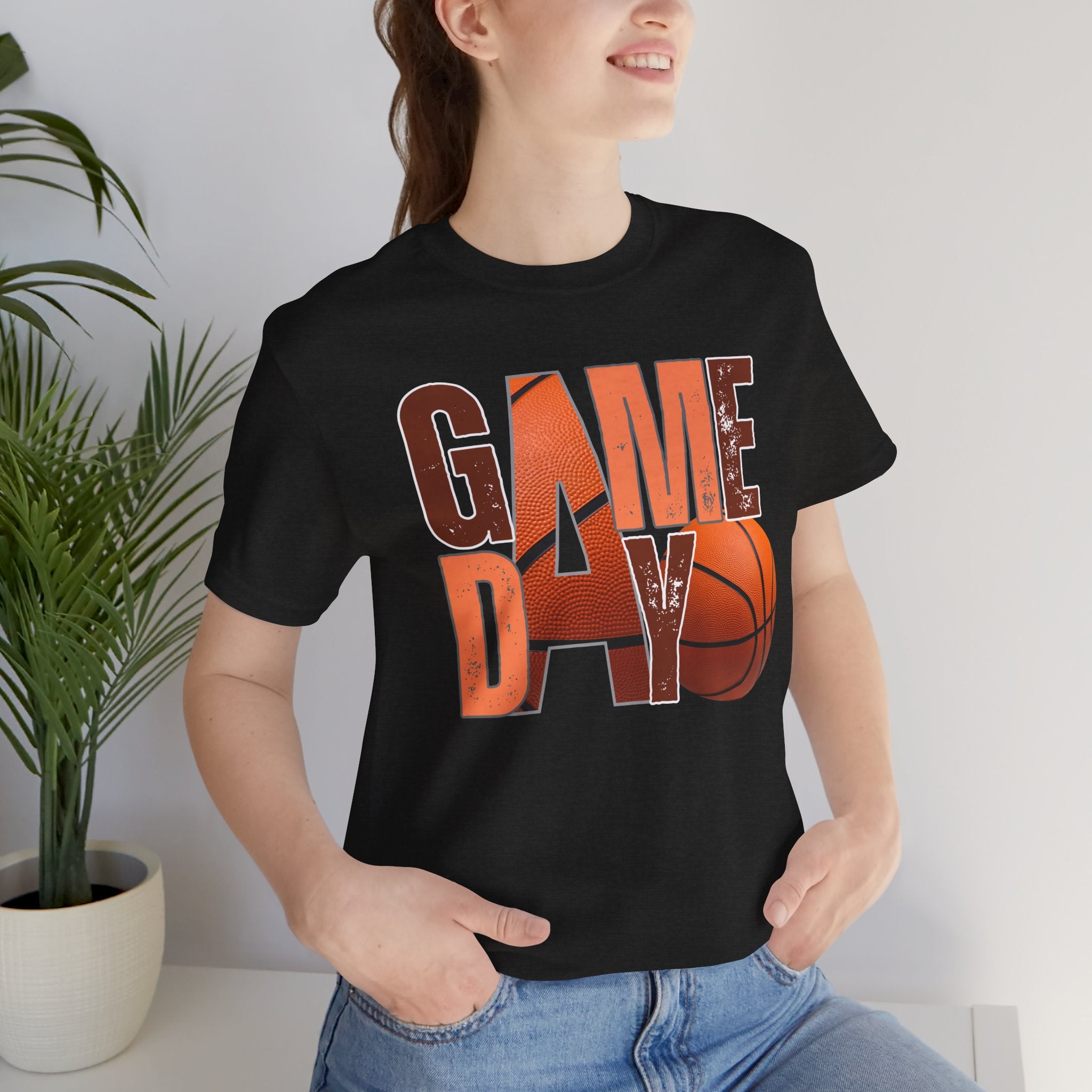 Game Day Basketball T‑Shirt — Retro Orange Basketball Graphic Tee