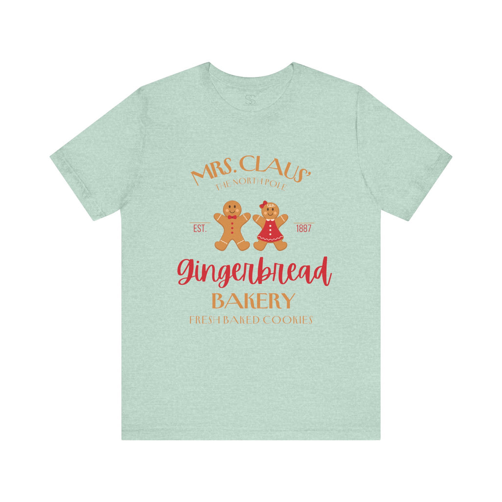 Gingerbread Bakery T‑Shirt – "Mrs. Claus' Gingerbread Bakery" Holiday Tee
