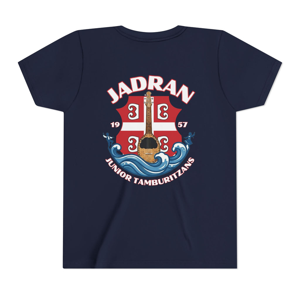 Jadran Junior Tamburitzans Kid Shirt - White and Red Lettering & Serbian Logo
