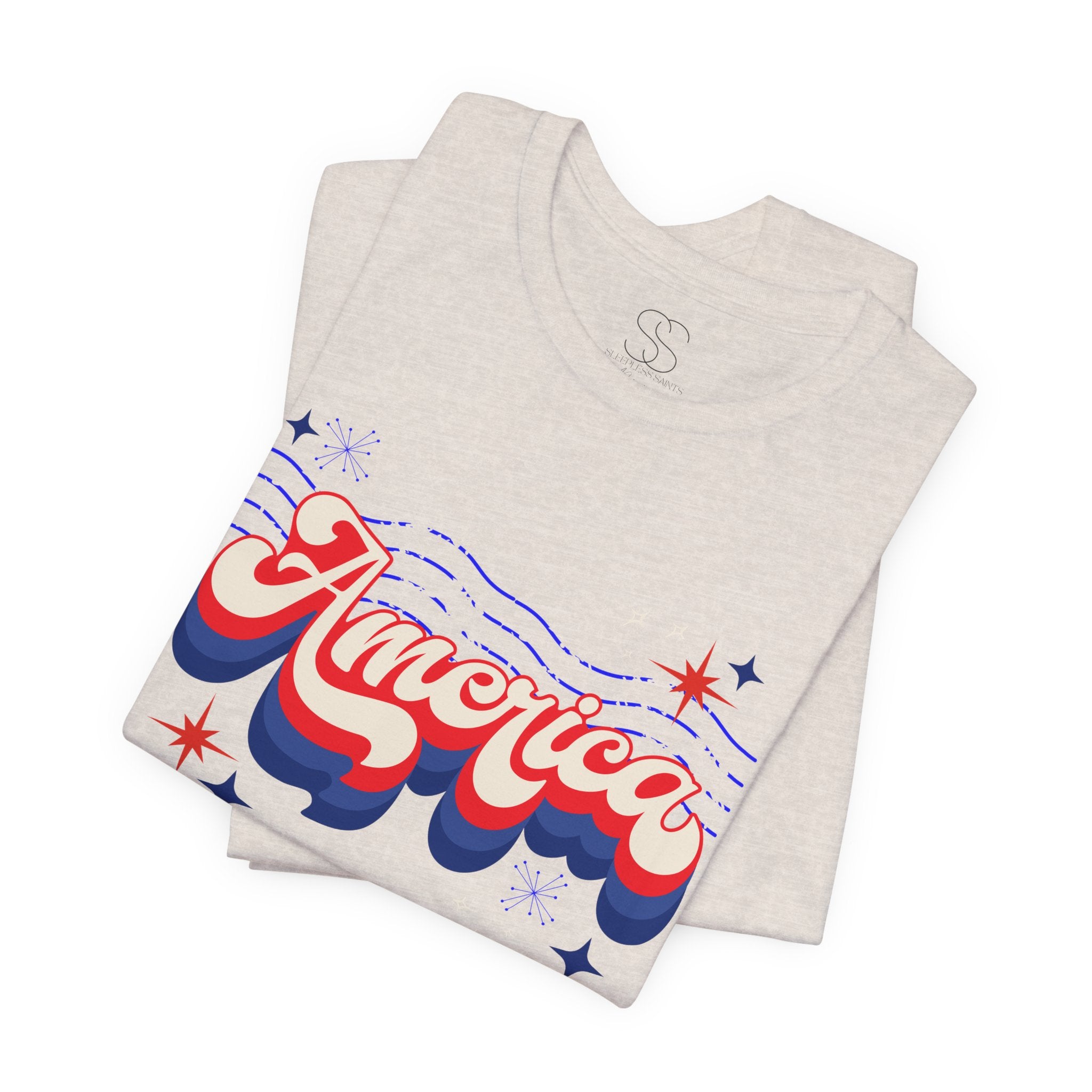 America Retro Graphic Tee - Patriotic 4th of July T-Shirt