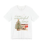 It's the Most Wonderful Time Christmas T-Shirt — Holiday Tree & Fireplace Tee