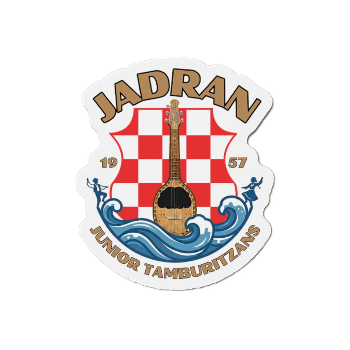 Jadran Junior Tamburitzans Crest Die-Cut Magnet