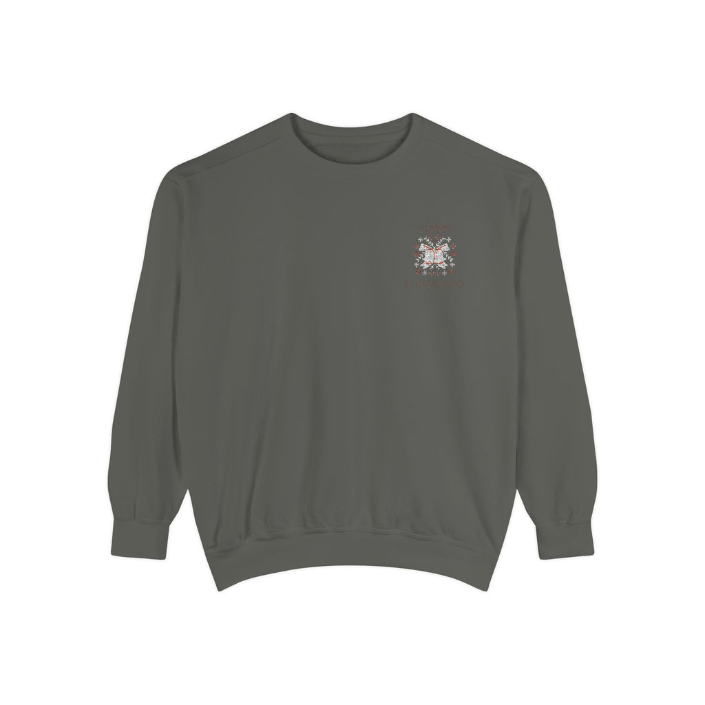 Embroidery Christmas Design - Unisex Garment-Dyed Sweatshirt
