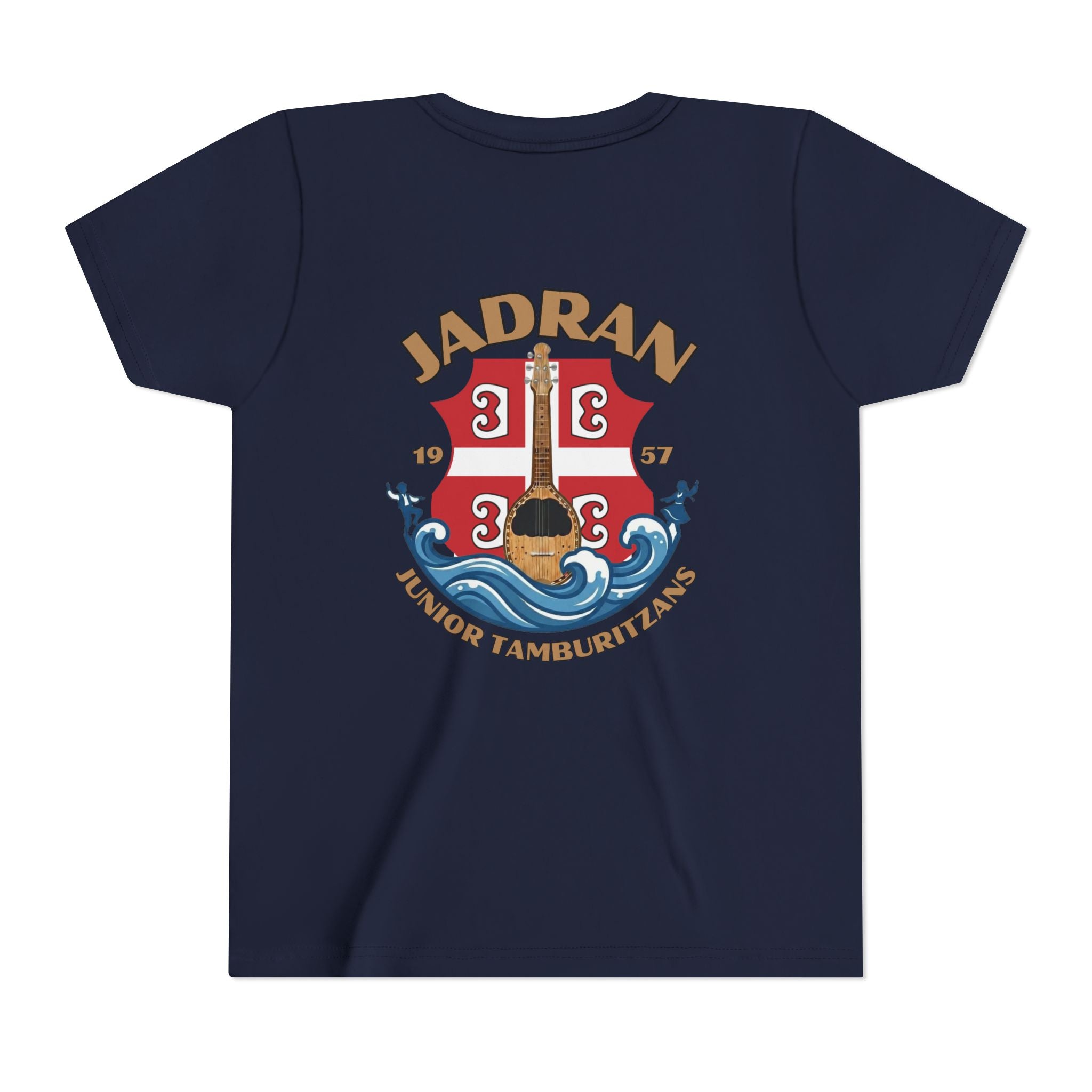 Jadran Junior Tamburitzans Kid Shirt - Tan Lettering & Serbian