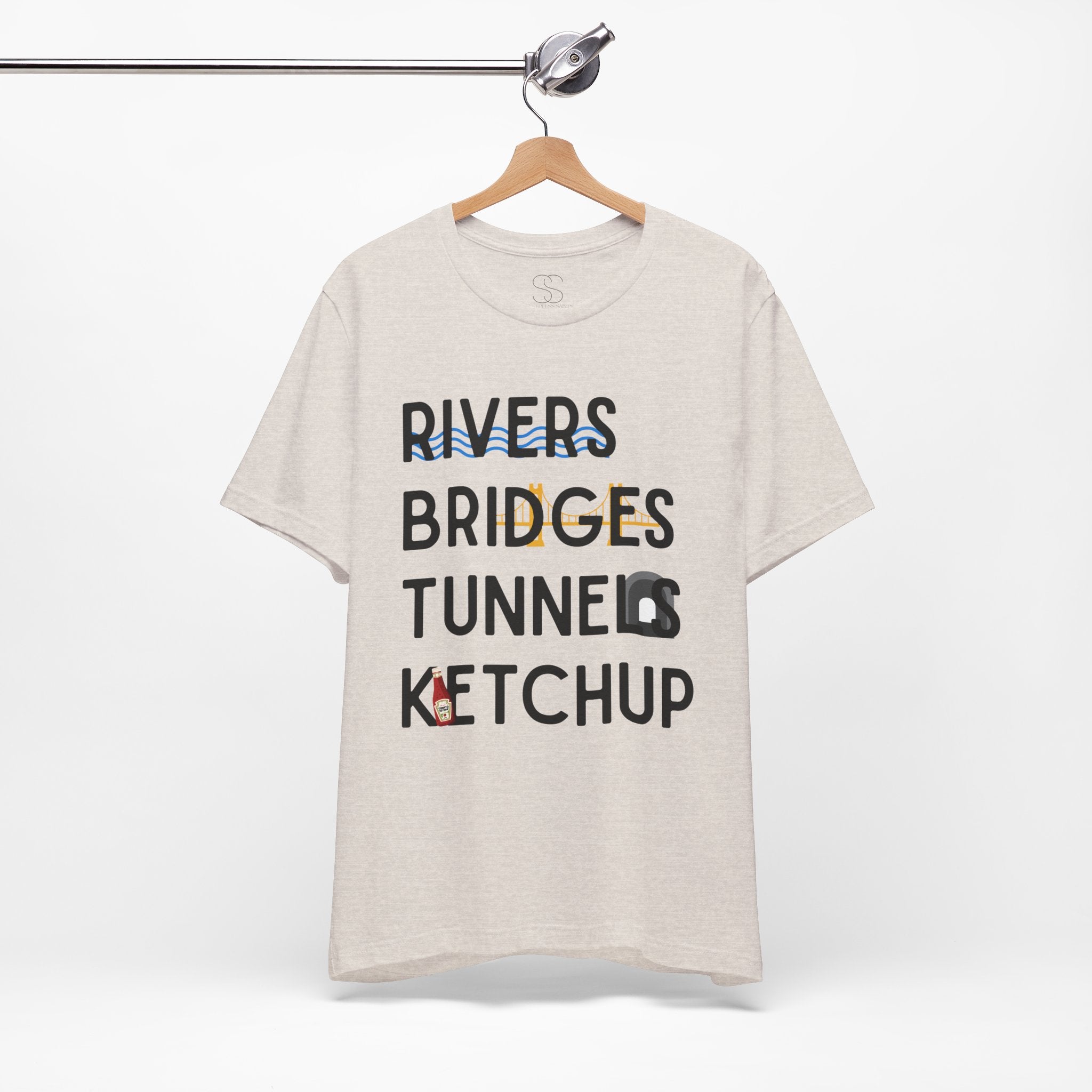 Rivers Bridges Tunnels Ketchup Tee - Pittsburgh Graphic T‑Shirt