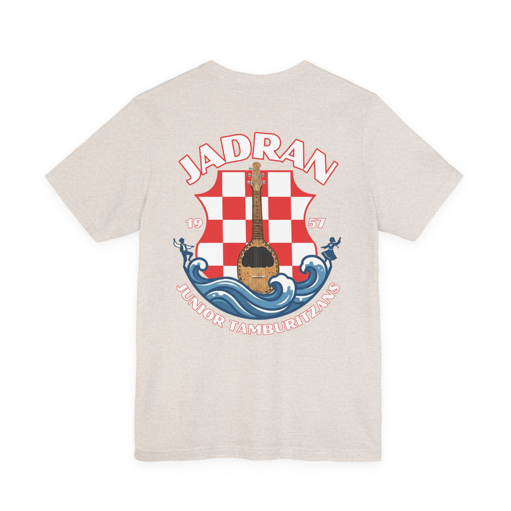 Jadran Junior Tamburitzans Adult T‑Shirt - White and Red Lettering