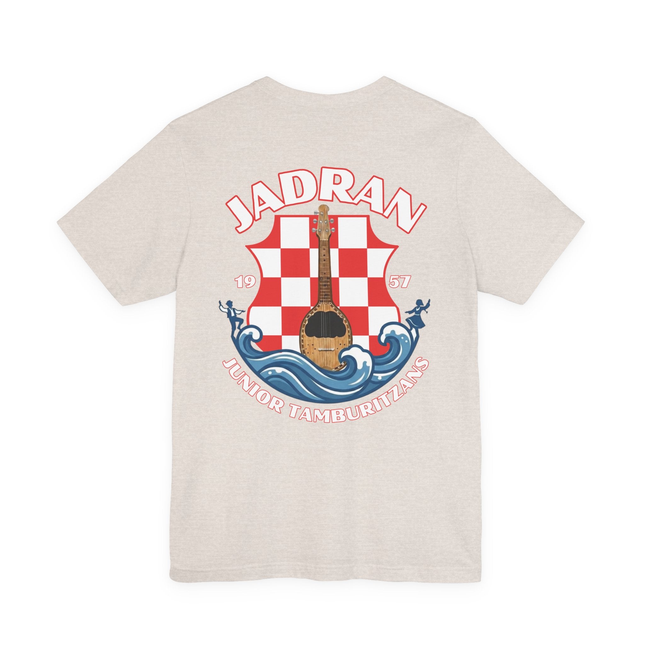 Jadran Junior Tamburitzans Adult T‑Shirt - White and Red Lettering