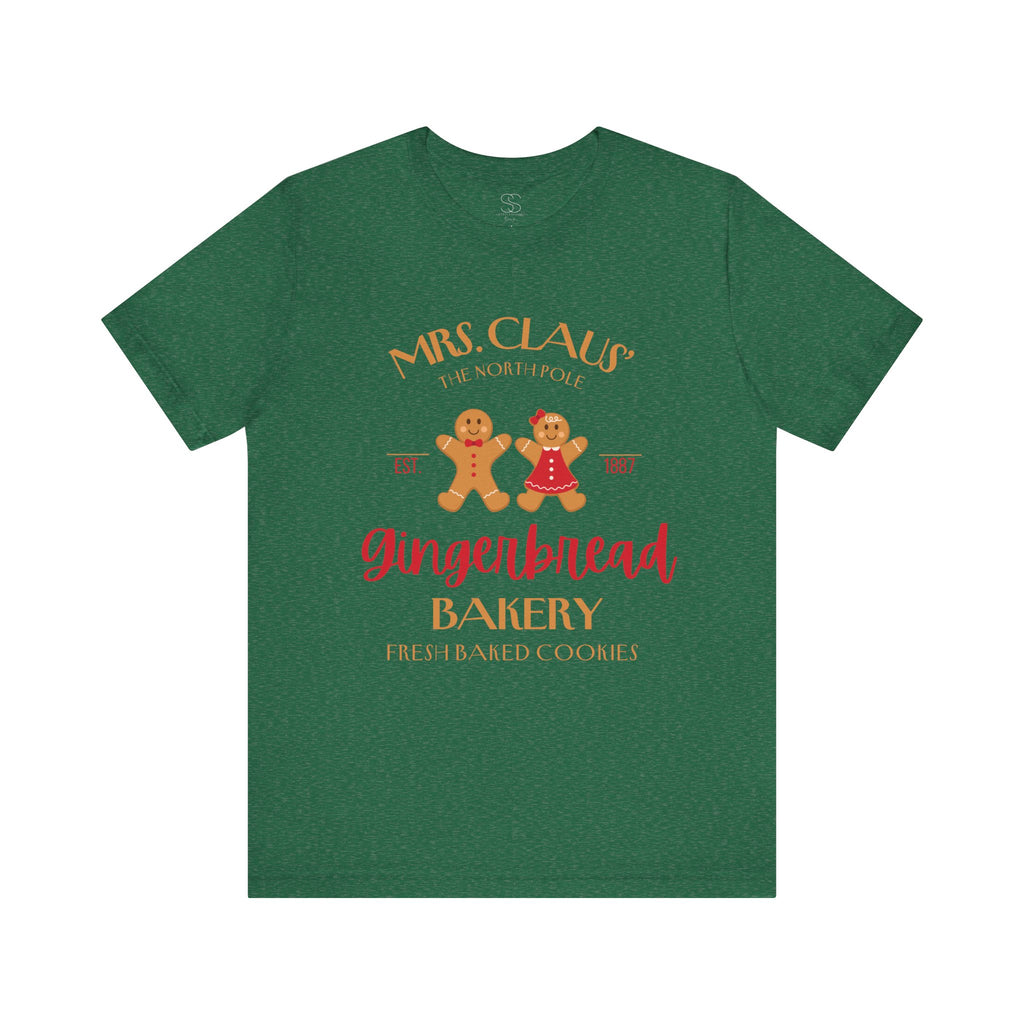 Gingerbread Bakery T‑Shirt – "Mrs. Claus' Gingerbread Bakery" Holiday Tee