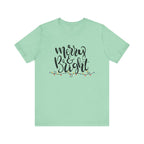 Merry & Bright Christmas Tee - Holiday Light Script T-Shirt