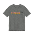 Teacher Heart T‑Shirt — Floral Text Back‑to‑School