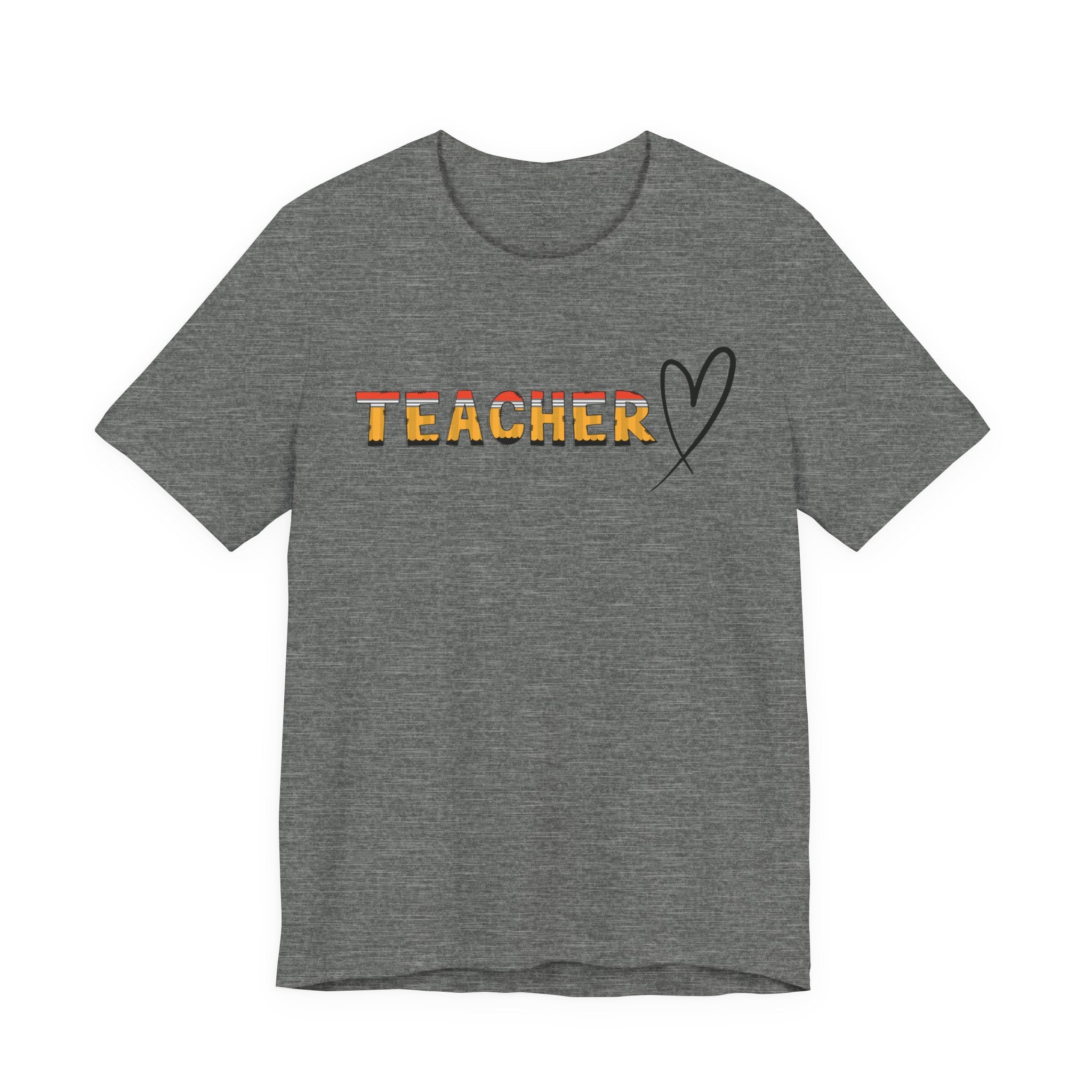 Teacher Heart T‑Shirt — Floral Text Back‑to‑School
