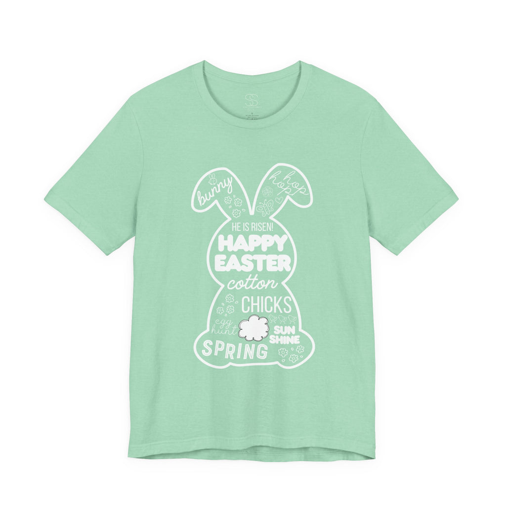 Easter Bunny Typography Tee — "Happy Easter" Spring Graphic T-Shirt