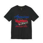 American Muscle Tee - Vintage Red Classic Car 1776 Patriotic Shirt