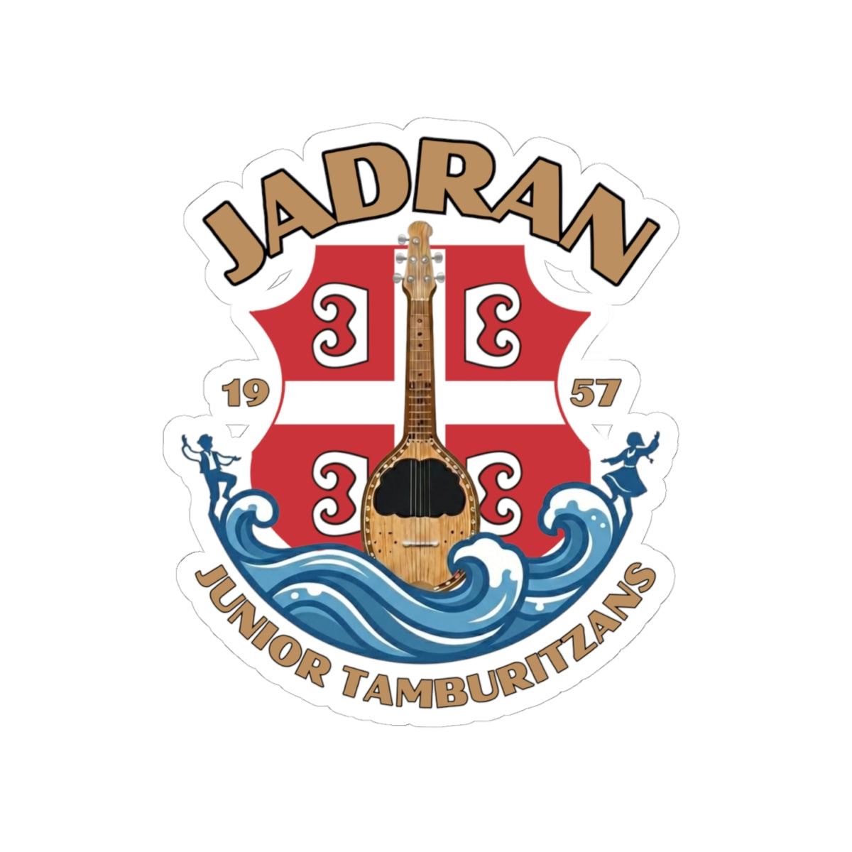 Jadran Junior Tamburitzans Sticker - Serbian Logo