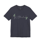 Motherhood Tee — "Motherhood" Script Floral Graphic Short Sleeve Shirt