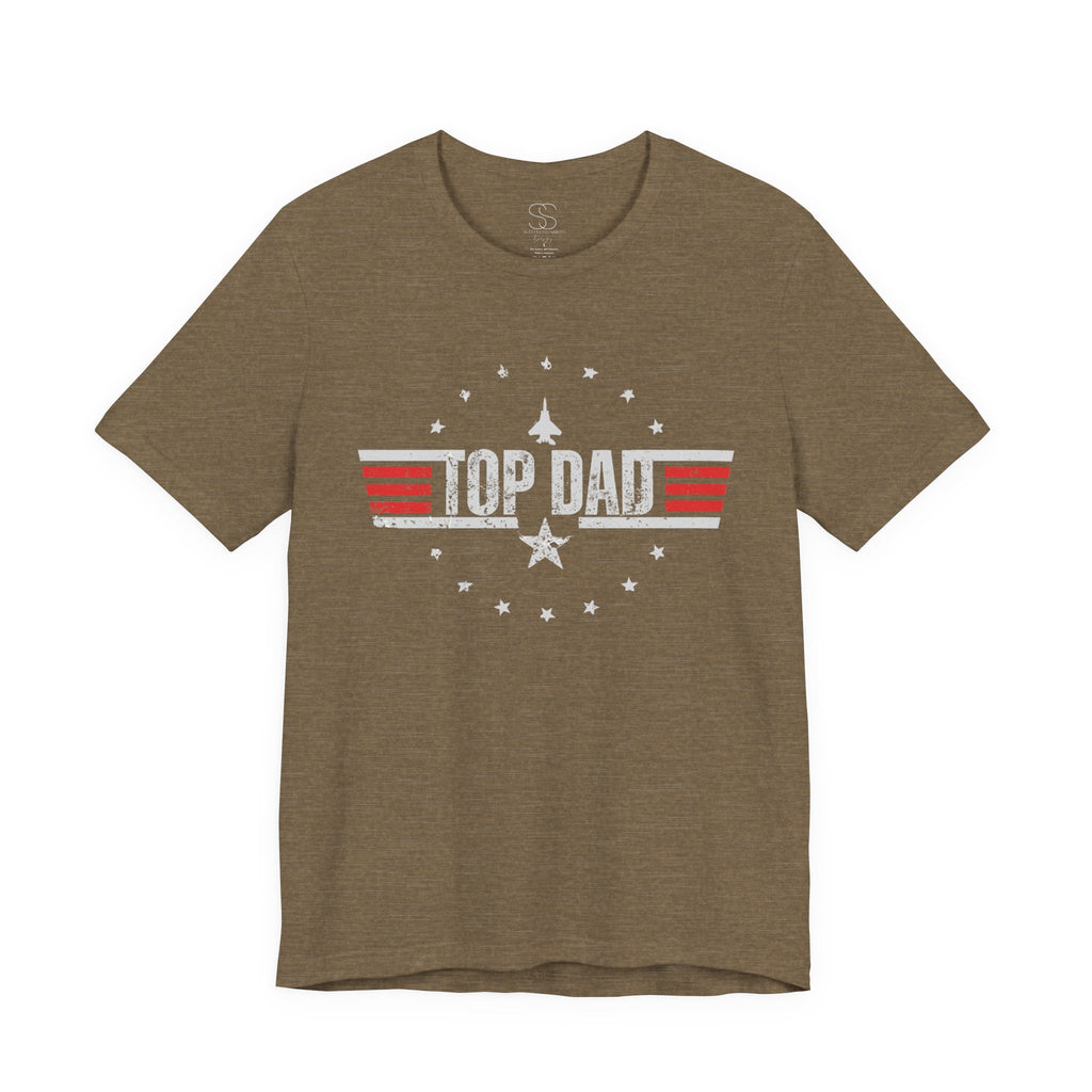 Top Dad Retro Military Stripe T‑Shirt