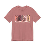 Mama Retro Lightning Tee – Vintage Checkered Mom T-Shirt