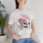 Momster Skull Coffee Tee — Cute Goth Mom T-Shirt